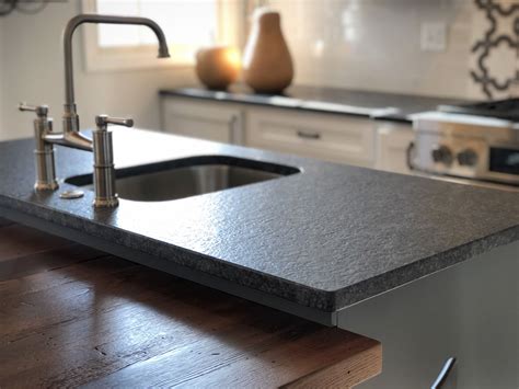 steel gray leathered granite countertop